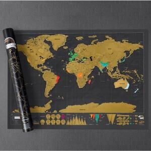 NEW! Scratch MAP -Travel & Scratch Off World Map - Deluxe Edition
